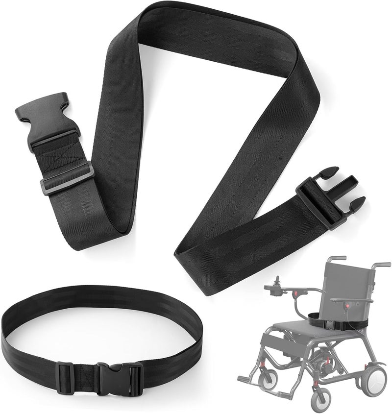 Tigbear Wheelchair Safety Strap Seat Belt, Adjustable Anti-Slip Anti-Fall Wheelchair Fixation Belt, 13-86" Adjustable Length 31-86 Inch/2 Inch Wide - Image 1
